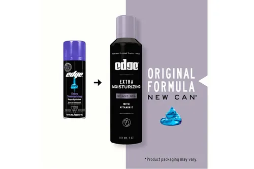 Miniatura 3 de Edge Gel de afeitado extra hidratante con vitamina E, gel de afeitado para hombres que hidrata, protege y calma para ayudar a reducir la irritación