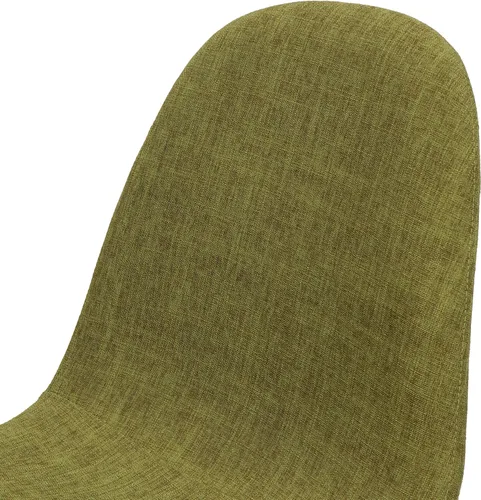 Miniatura 7 de Great Deal Furniture Camden - Sillas de comedor de tela verde de mediados de siglo con patas de madera de nogal claro (juego de 2), (303204)