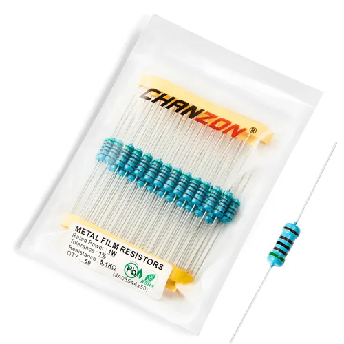 Miniatura 32 de Chanzon 50 piezas 1 W 10 Ω ohm Resistencia de película metálica fija de tolerancia 0.01 ±1% 10R MF Resistencias de agujero pasante con limitación