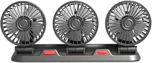 Ventilador eléctrico, 3 cabezales, ventilador de automóvil, portátil, ventilador de refrigeración de aire, ventilador eléctrico silencioso de