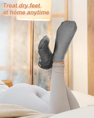 Miniatura 7 de Calcetines hidratantes, 2 pares de calcetines de loción para pies secos y agrietados para mujeres, calcetines hidratantes de pies, calcetines
