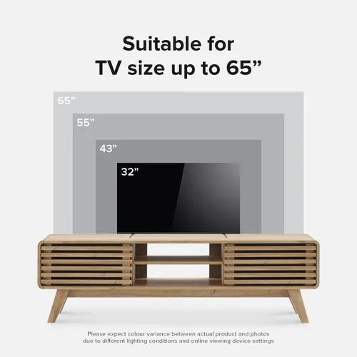 Miniatura 3 de mopio Ensley Soporte de TV, moderno de mediados de siglo para TV de 55/60/65 pulgadas, soporte de TV estilo campestre, centro de entretenimiento