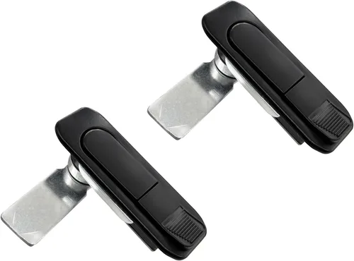 Miniatura 9 de Cerradura emergente para panel de gabinete eléctrico, cerradura de leva de puerta, color plateado con llaves (plata, llaves)