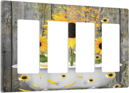 Miniatura 71 de Placa de pared de 1 cuadrilla, diseño de playa, océano, amanecer, mar, atardecer, cubierta de interruptor de luz en blanco, decorativo, sin