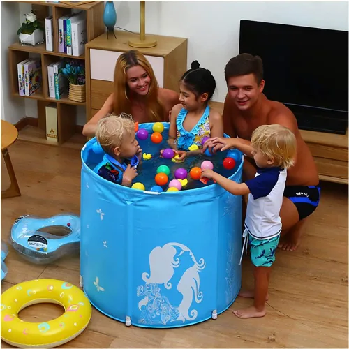Miniatura 8 de Bañera de plástico portátil, 28 x 28 pulgadas, bañera de baño de hielo no inflable, bañera de hidromasaje plegable para adultos, espuma térmica