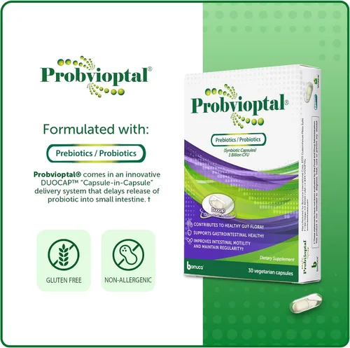 Miniatura 5 de Probvioptal, 30 cápsulas, probióticos y prebióticos, Duocap, 1 mil millones de UFC, sin gluten