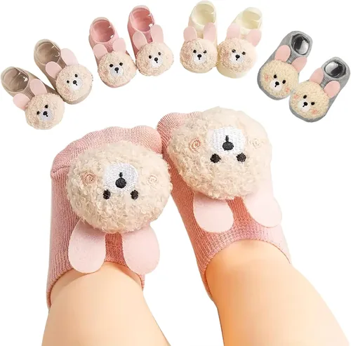 SFGHOUSE Calcetines para bebé niña, con agarre antideslizante para bebés, niñas pequeñas, de corte bajo, calcetines tobilleros de 0 a 6 meses