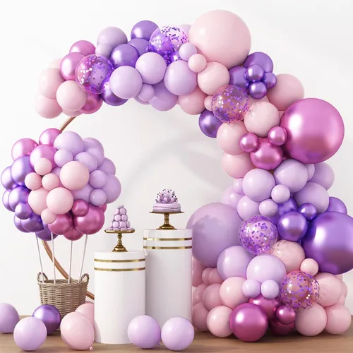 Miniatura 45 de Rubfac - Globos azul rey, 129 unidades, diferentes tamaños, 18, 12, 10 y 5 pulgadas para arco de guirnalda, decoración de cumpleaños azul, baby Azul