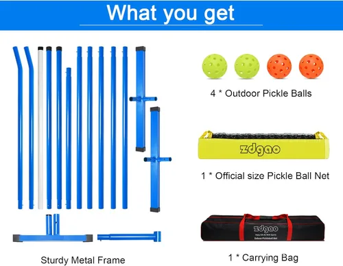 Miniatura 5 de Zdgao Portable Pickleball Net for Driveway, 22FT Regularion Size Pickle Ball Net with Pickleballs and Carry Bag, Easy Setup for Indoor Gym, Outdoor