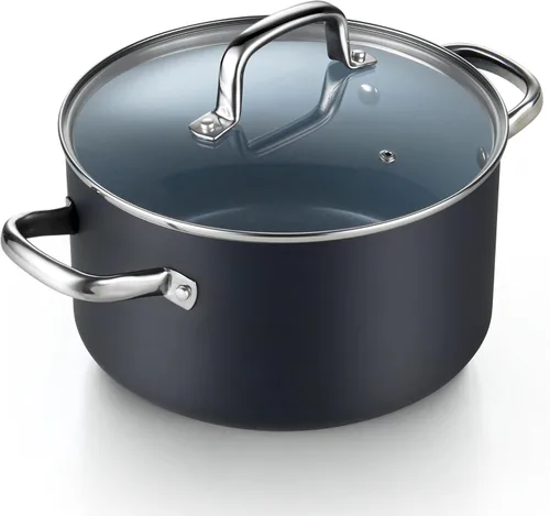 Miniatura 5 de Cook N Home Los juegos de ollas y sartenes clásicas de cerámica antiadherentes incluyen cacerola, sartenes, olla con tapas, utensilios de nailon