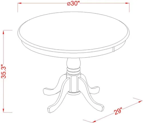 Miniatura 4 de East West Furniture EDGR3-OAK-W - Juego de mesa de comedor de 3 piezas de altura para encimera de cocina, contiene una mesa redonda de madera