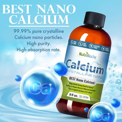 Miniatura 7 de NutriNoche Suplemento líquido de calcio – 99.99% nano calcio cristalino ultra puro para mujeres, hombres y niños – Alternativa a citrato de calcio