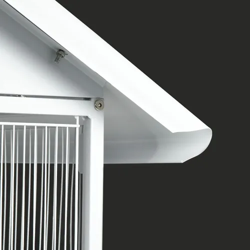 Miniatura 9 de PawHut Comedero de jaula de pájaros de metal forjado con soporte rodante, posaderas, contenedores de alimentos, puertas, ruedas, 67 pulgadas