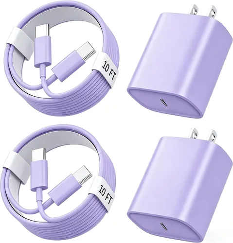 Miniatura 11 de Cargador de teléfono 17 16 15 de carga rápida, cable de carga USB C de 10 pies de largo con bloque de carga rápida de teléfono tipo C de 20 W