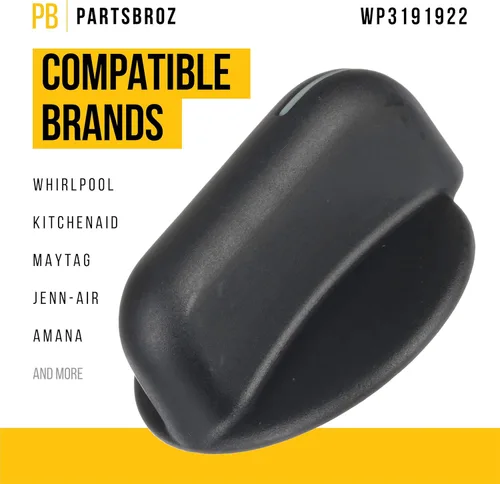 Miniatura 2 de PartsBroz WP3191922 Pomo para quemador de superficie, compatible con la gama Whirlpool KitchenAid Cooktop - Sustituye a AP6007808 3191922 776858