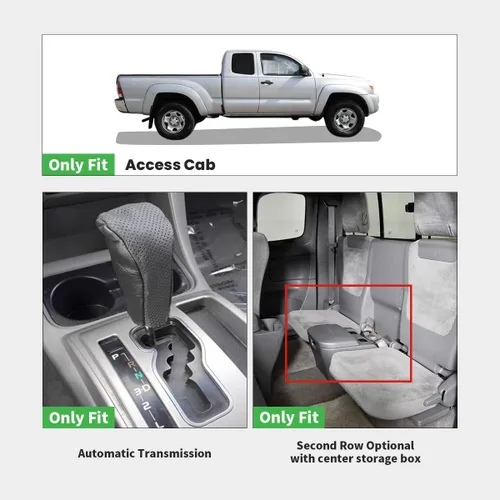 Miniatura 2 de LASFIT Alfombrillas de piso para Toyota Tacoma 2008-2011 Cabina de Acceso Transmisión Automática, Forro de Piso de Ajuste Personalizado para Todo