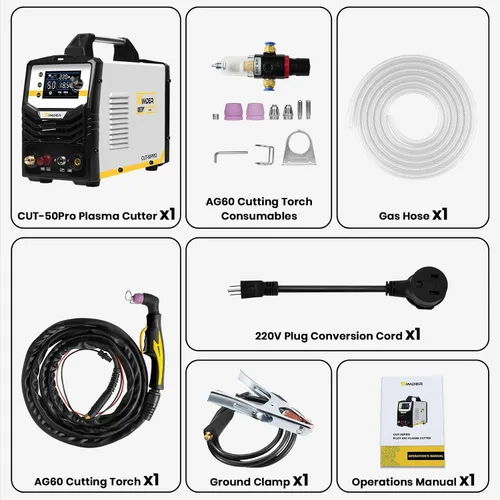 Miniatura 9 de SSIMDER Cortador de plasma con 55 consumibles de corte 110V/220V 50 Amp sin tacto Máquina cortadora de plasma de arco piloto de 3/4 pulgadas