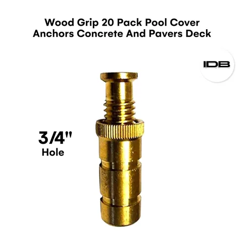 Miniatura 3 de Wood Grip Paquete de 20 anclajes para cubierta de piscina, hormigón y adoquines, tamaño universal para agujeros de 3/4 pulgadas, para instalación