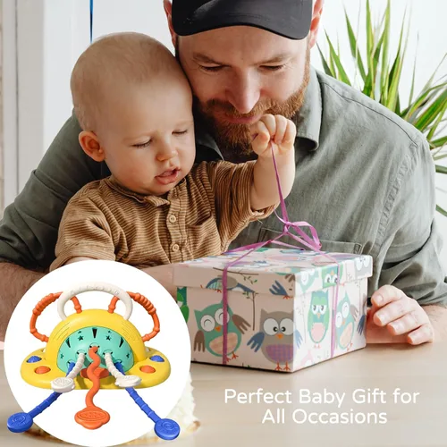 Miniatura 6 de VoMii - Juguetes de silla alta con ventosa, juguetes sensoriales Montessori para habilidades motoras finas de 1 año, regalo de silicona de grado