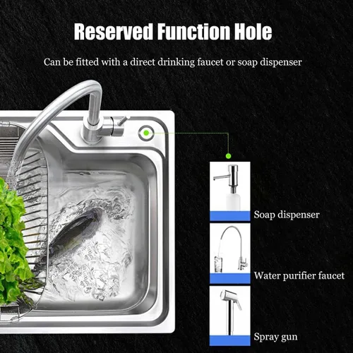 Miniatura 6 de Fregadero de jardín al aire libre, canal único, pequeño fregadero de acero inoxidable para lavado de cocina comercial con estante de almacenamiento