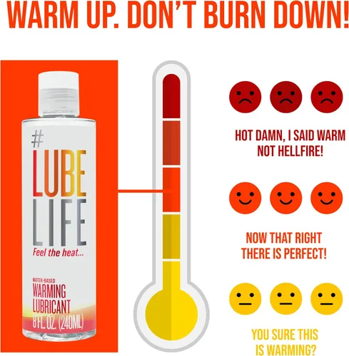 Miniatura 8 de LubeLife Lubricante de calentamiento a base de agua, cálida sensación de calor vigorizante, lubricante para hombres, mujeres y parejas, 8 onzas