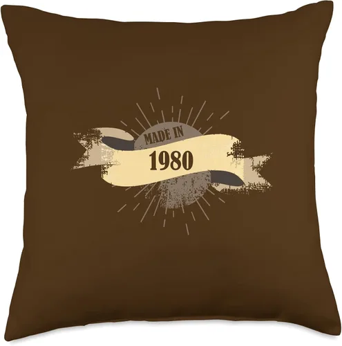 Miniatura 4 de Made in 1980 Birthday Vintage Retro Throw Pillow