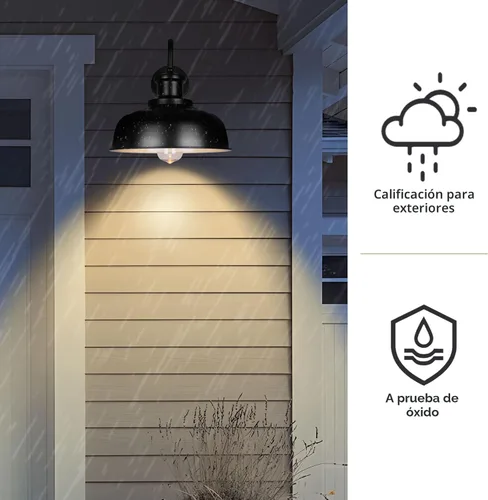 Miniatura 5 de Luz solar de granero para exterior, luces de pared al aire libre del atardecer al amanecer, funciona con energía solar, aplique de pared exterior
