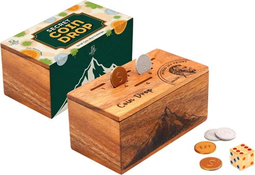 Miniatura 10 de BSIRI Canopic Chest Challenging Brain Teaser Rompecabezas de madera para la mente y uso como joyería de almacenamiento de dinero, rompecabezas 3D