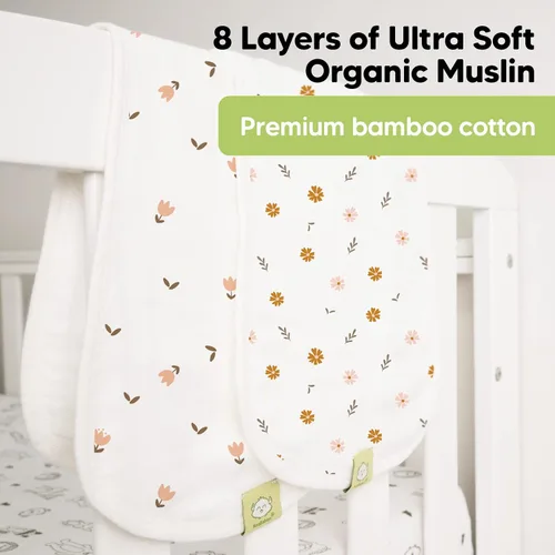 Miniatura 8 de KeaBabies Paquete de 8 baberos orgánicos para niñas y niños y 5 paños de muselina para eructos para bebés, niños y niñas, baberos de dentición