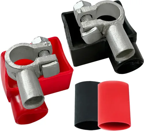 Miniatura 8 de Ampper Conectores de terminales de batería de cobre, juego de conectores de terminales de batería de poste superior (+/-) con cubierta y tubos