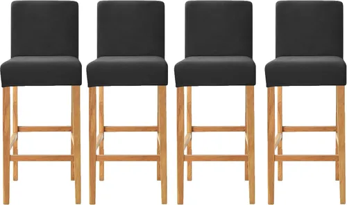 Miniatura 18 de Fundas de Terciopelo para Taburetes de Mostrador/Sillas de Pub - Fundas Extraíbles y Elásticas (2, Azul Bebé)