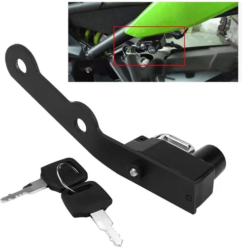 Miniatura 9 de Cerradura para casco de motocicleta, mini gancho de montaje en manillar con 2 llaves, cerradura de seguridad antirrobo para MT-09 FZ-09 FJ-09 XSR900