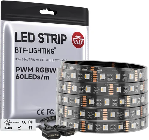 Miniatura 26 de BTF-LIGHTING Tira de luz LED IP68 impermeable para exterior RGBW 5050SMD RGB+Blanco cálido (3000K-3500K) 4 colores en 1 CC12V 16.4 pies 5m 60LED/m