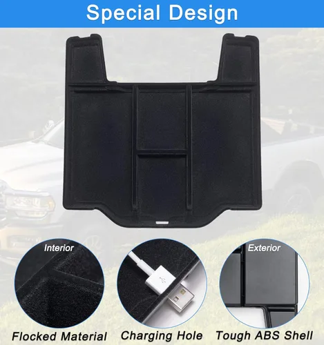 Miniatura 6 de PIMCAR Organizador de Consola Central Mejorado con Forro de Flocado Interior Compatible con Dodge RAM 1500 2500 3500 2019-2025 2026
