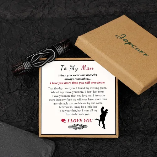 Miniatura 7 de JoycuFF Regalos para hombres, regalos para el día del padre, pulseras de cuero, regalo de cumpleaños para papá, novio, marido, nieto, hermano, hijo