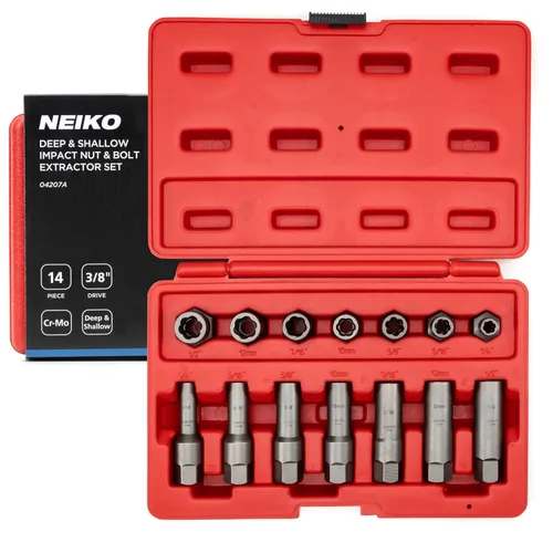 Miniatura 12 de NEIKO 04204A conjunto de extracción de tornillos y pernos con cabeza hexagonal y múltiples espárragos, extracción de tornillos fácil, removedor