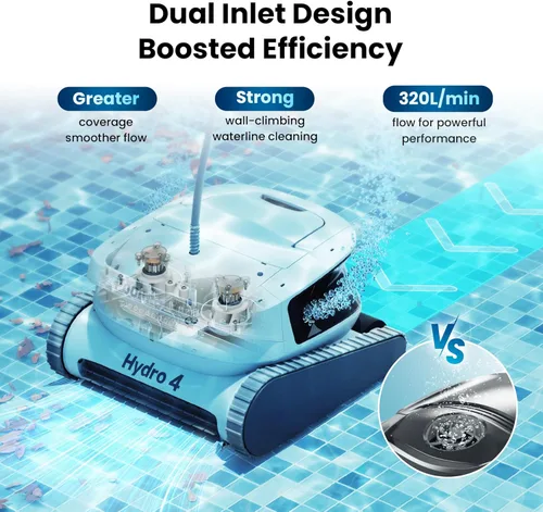 Miniatura 2 de Chasing Hydro 4 - Aspiradora de piscina enterrada Robot de piscina con cable de 50 pies para limpieza de pisos, paredes y líneas de flotación