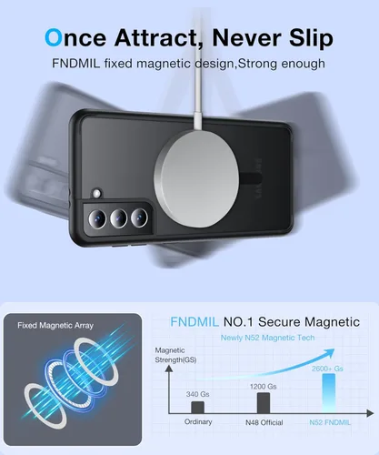 Miniatura 4 de [NO.1 - Funda magnética para Samsung Galaxy S21 con MagSafe [prueba de caídas de grado militar] [mate translúcido] [antihuellas] parachoques