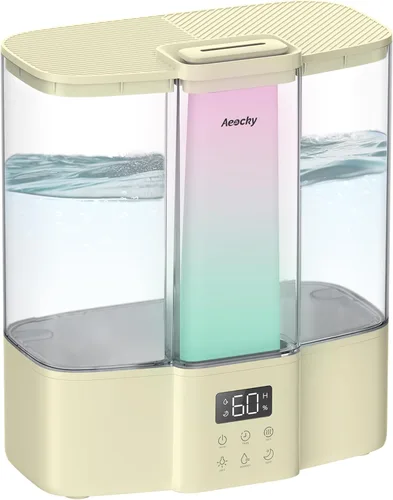 Miniatura 7 de AEOCKY Humidificador Geek Level para bebé, humidificadores ultrasónicos silenciosos para dormitorio, cuarto de bebé con luz ambiental, difusor