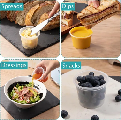 Miniatura 7 de OAKRIDGE PRODUCTS Contenedores de almacenamiento de alimentos Deli de lujo de 4 onzas diseñados para refrigerador y congelador (paquete de 50)