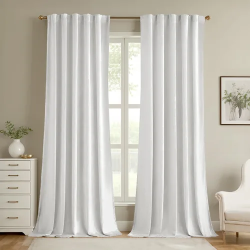 Miniatura 49 de MIULEE Cortinas de terciopelo de 84 pulgadas de largo, juego de 2 paneles para dormitorio, con pestaña trasera plisada, de lujo, aislamiento