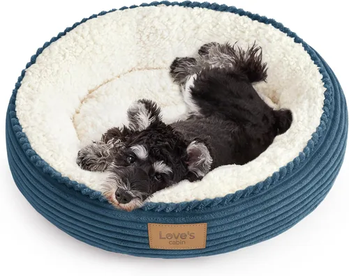 Miniatura 46 de Love's cabin Cama redonda acolchada para gatos y perros, cama para mascotas de 20 pulgadas para gatos o perros pequeños, parte inferior Violeta