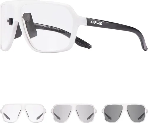 Miniatura 11 de KAPVOE Gafas de ciclismo fotocromáticas para hombres y mujeres, gafas de sol deportivas MTB para ciclismo, protección UV Azul transparente negro