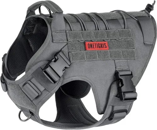 Miniatura 24 de Arnés táctico para perro, arnés de cuerpo completo para perro con mango, chaleco resistente para perro para senderismo, entrenamiento, perros