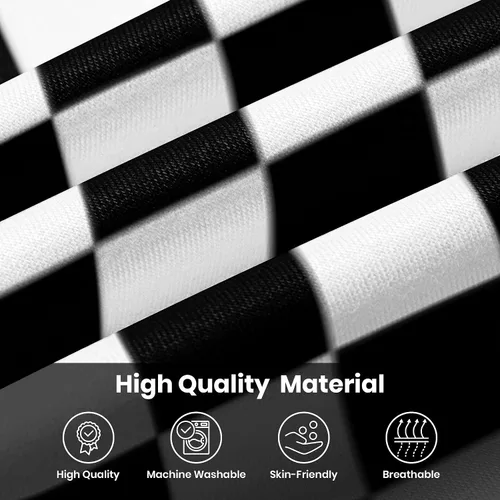 Miniatura 6 de INZVKJLU Black White Checkered Sweatpants for Men Printed Joggers Pant Drawstring Sports Pants