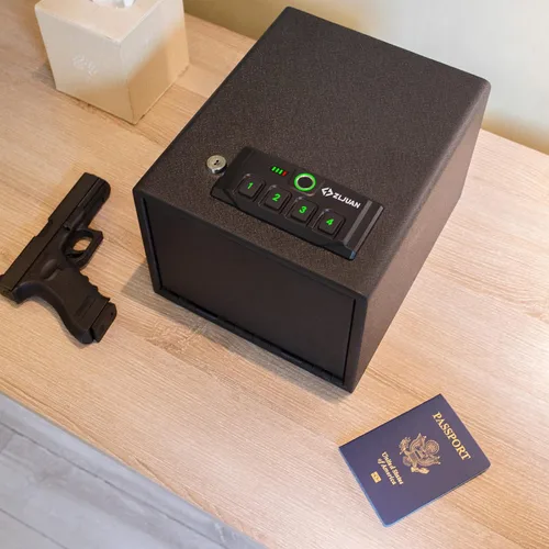 Miniatura 6 de Z ZLJUAN Cajas fuertes para pistolas de acceso rápido, dispositivo de seguridad con teclado biométrico y digital y llave, caja fuerte para pistola