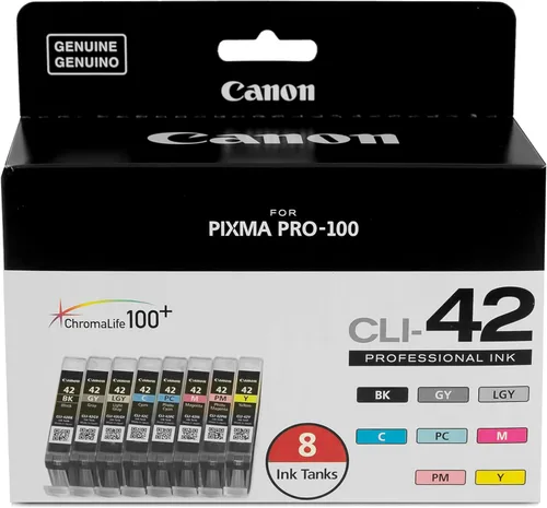 Canon CLI-42 Paquete de ocho colores genuinos, compatible con impresoras PIXMA PRO-100