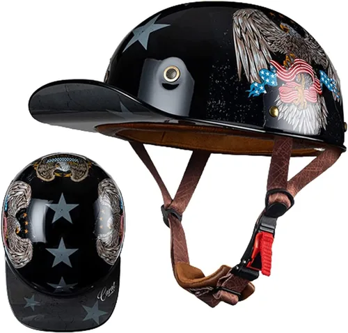 Casco de béisbol de motocicleta, aprobado por DOT, casco de motocicleta para hombre, casco de motocicleta alemán, unisex, para ciclomotor, scooter, 2