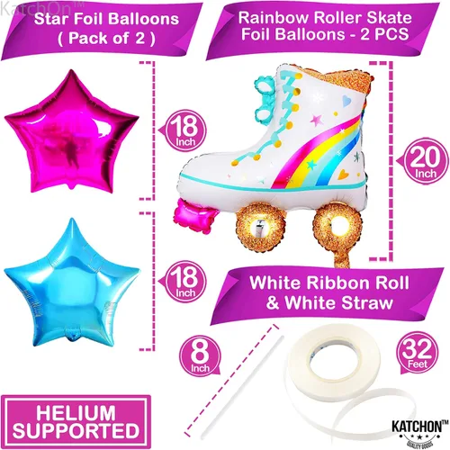 Miniatura 6 de KatchOn, Globo rosa intenso del número 7 de 40 pulgadas, paquete de 5 unidades. Globos de patinaje para decoraciones de fiesta de patinaje sobre