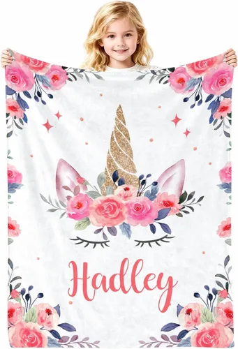 Miniatura 31 de Manta de bebé personalizada con nombre, cobijas de franela suaves y personalizadas con diseño de animales para recién nacidos, niños y niñas